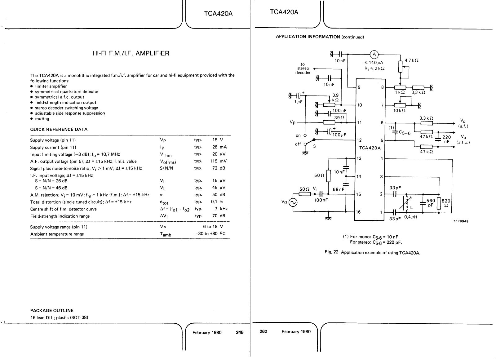 Datasheet TCA420 Specification - ManualMachine.com