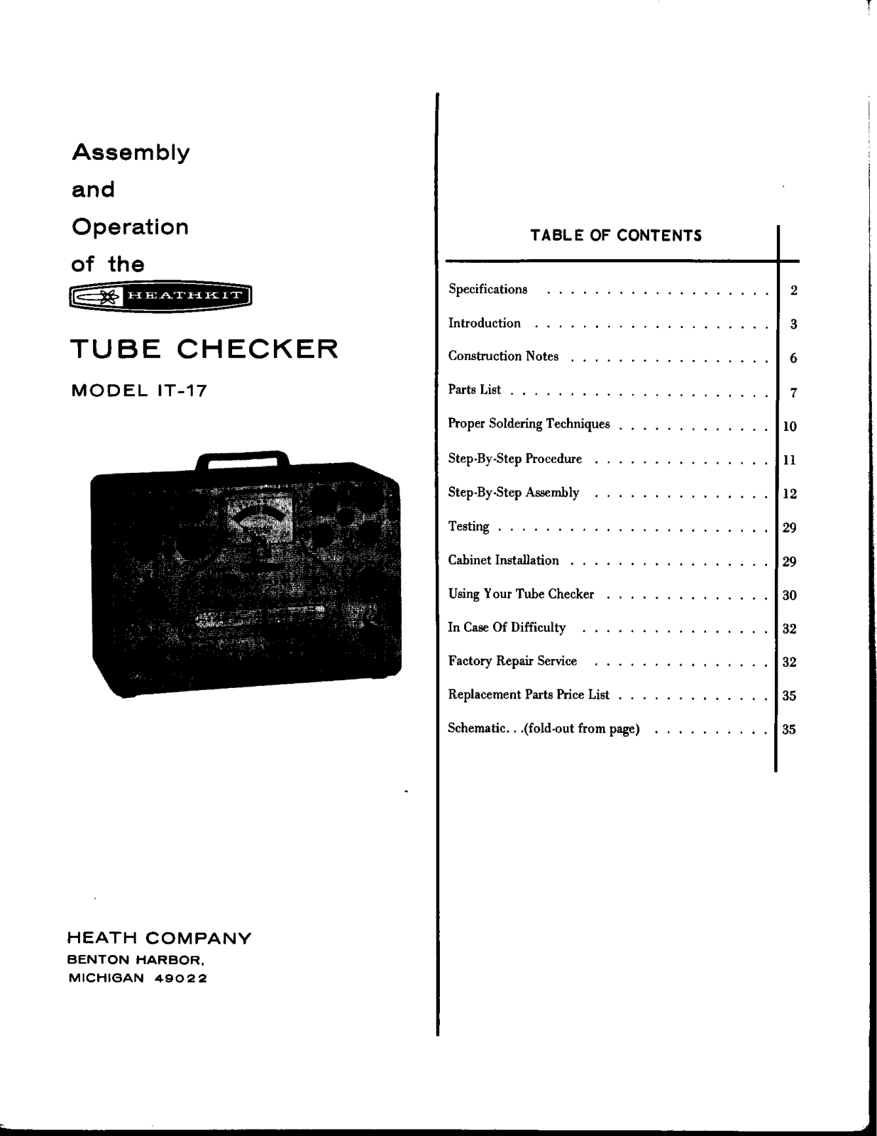 Heath Company IT-17 Schematic