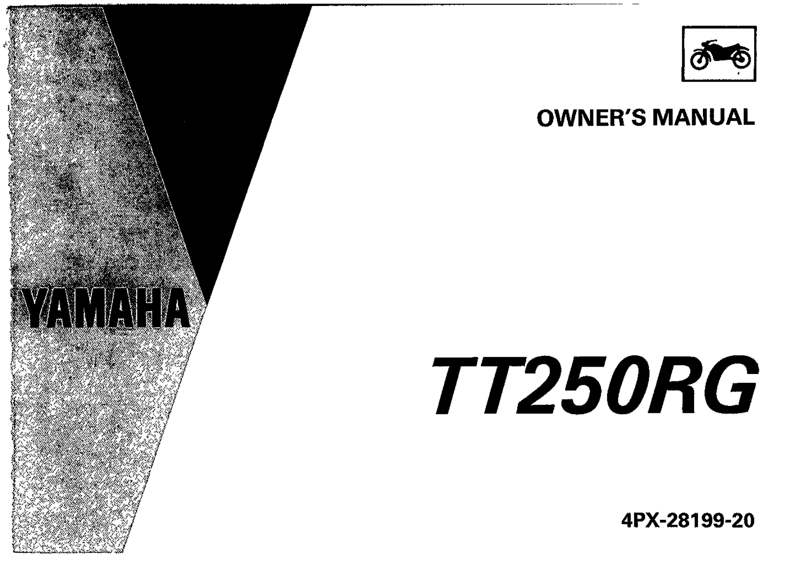 Yamaha TT250 RG 1995 Owner's manual