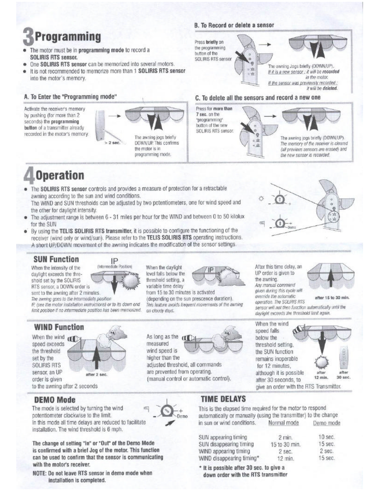 Somfy Systems RTS2, RTS1 Users Manual