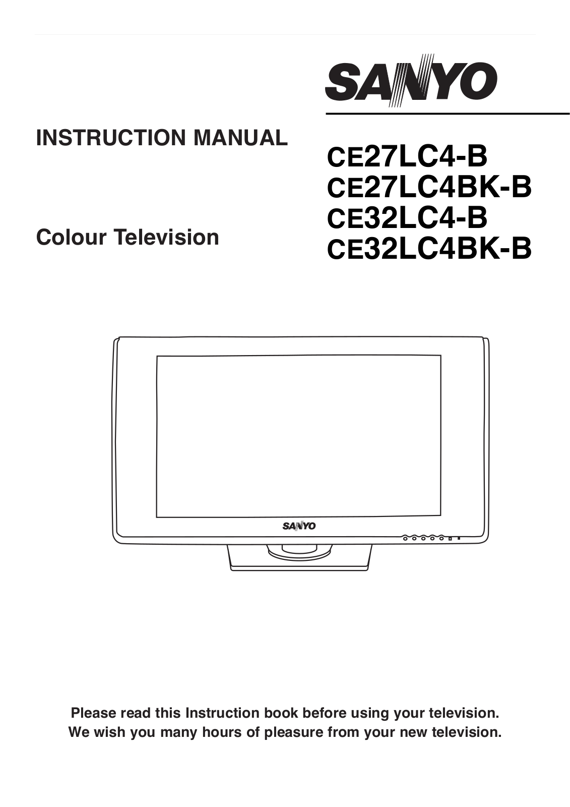 Sanyo CE27LC4-B, CE27LC4BK-B, CE32LC4-B, CE32LC4BK-B Instruction Manual