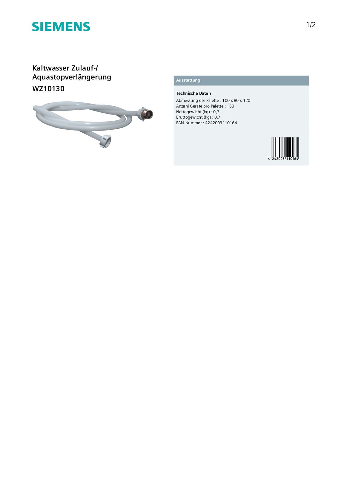 Siemens WZ10130 User Manual