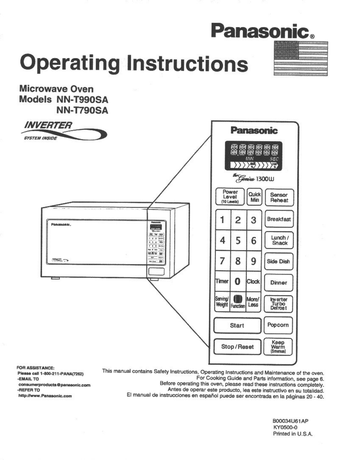 Panasonic NN-T990SA, NN-T790SA User Manual