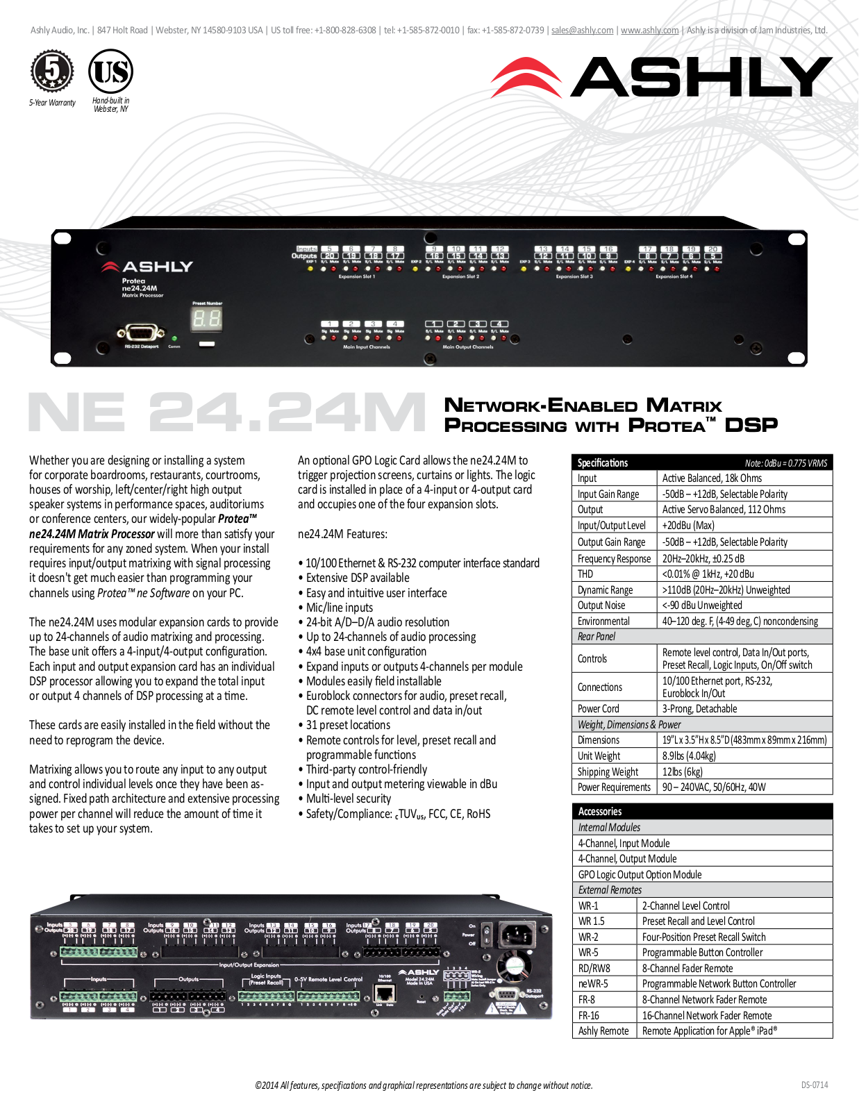 Ashly ne24.24M Data Sheet