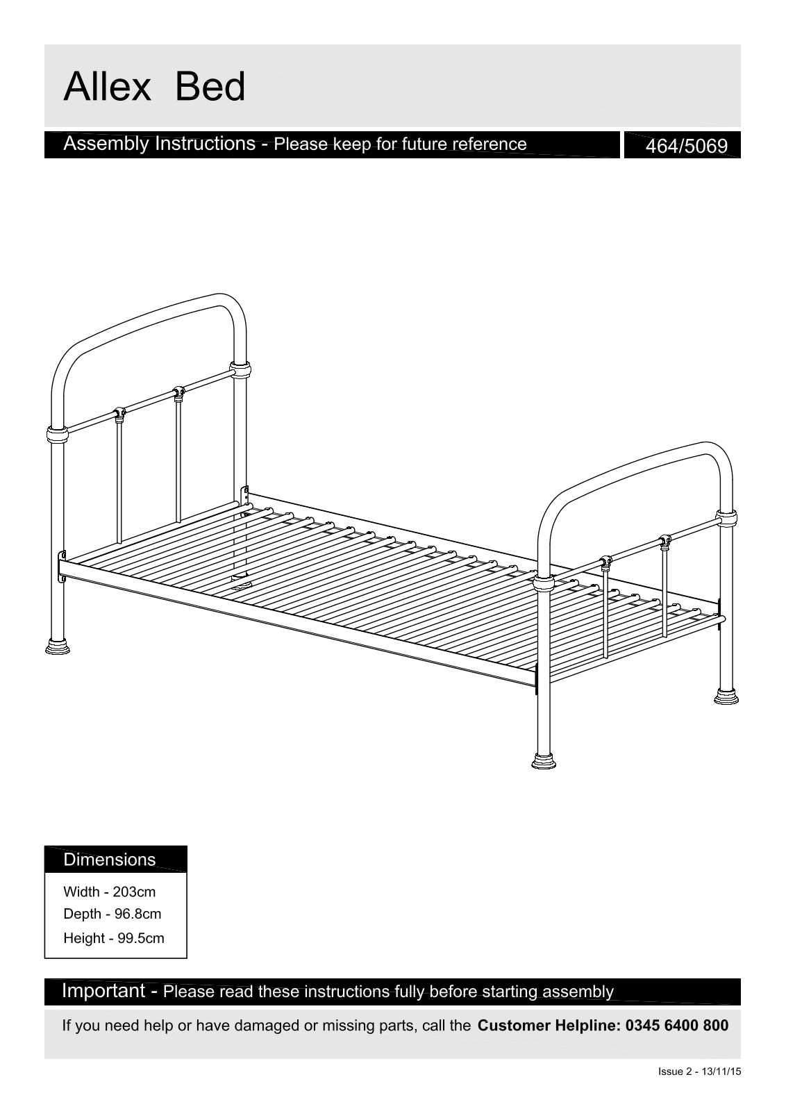 Argos 464-5069 ASSEMBLY INSTRUCTIONS