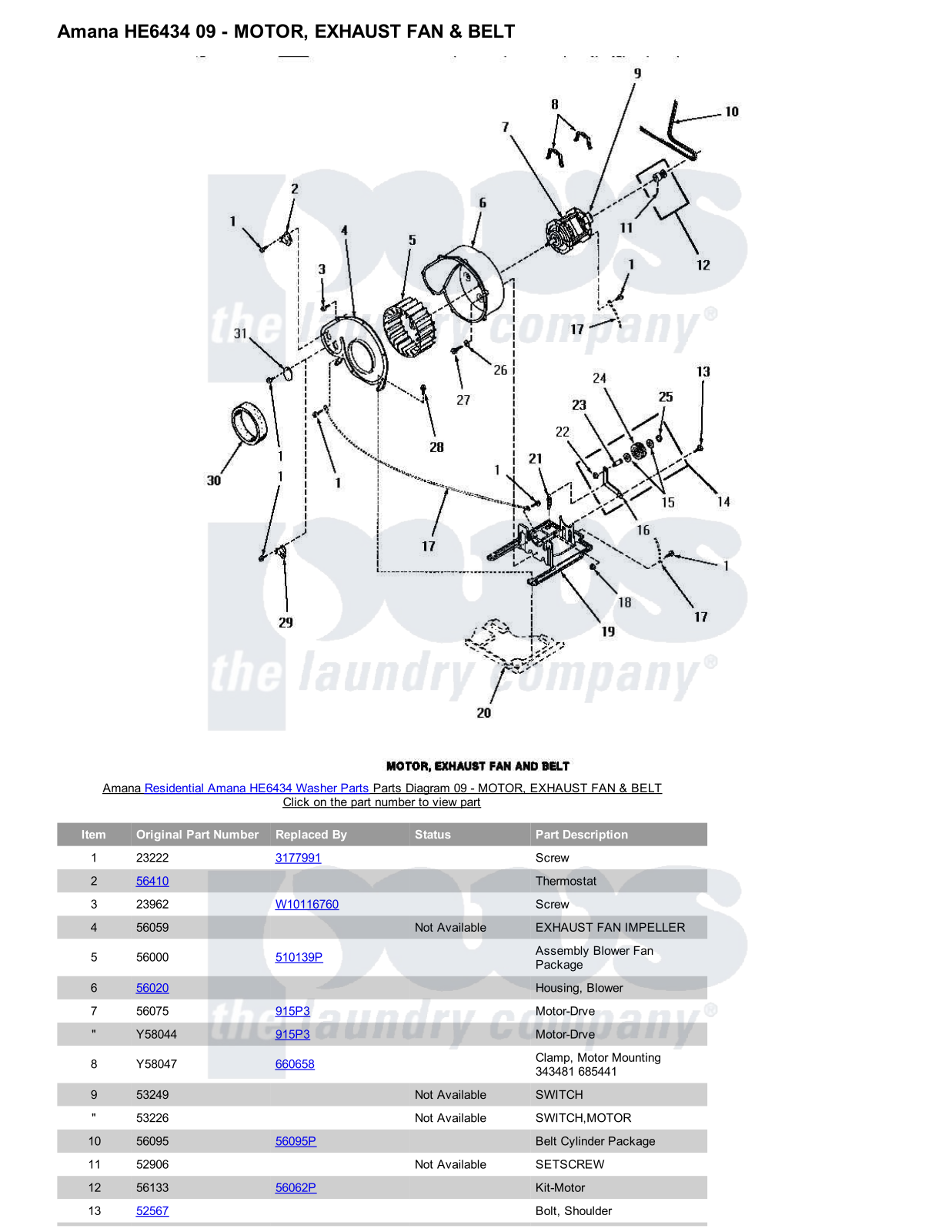 Amana HE6434 Parts Diagram