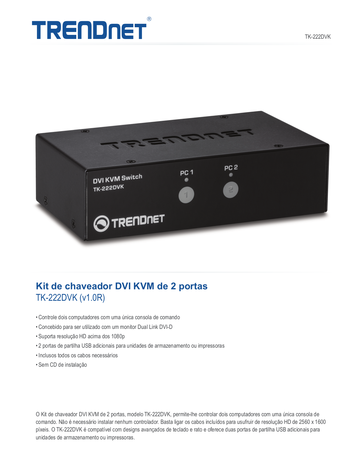 Trendnet TK-222DVK Datasheet