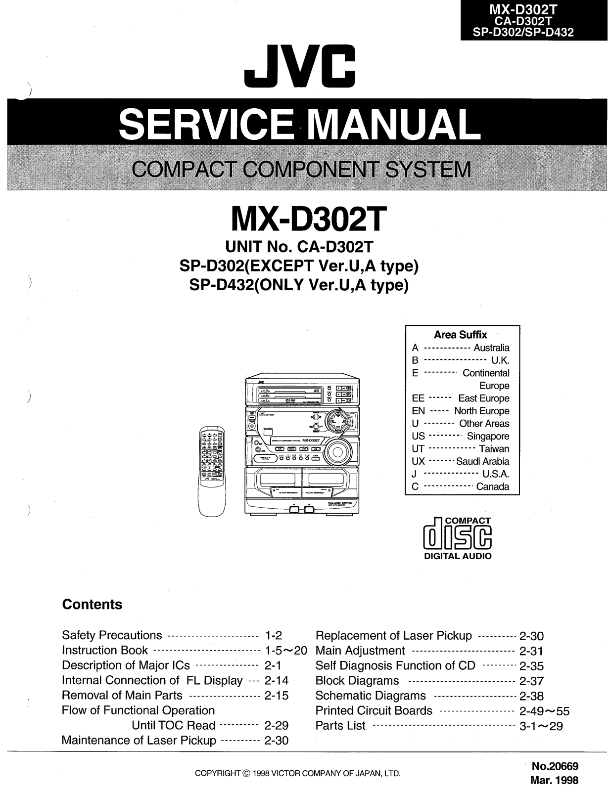JVC MDX-302-T, MXD-302-T Service manual