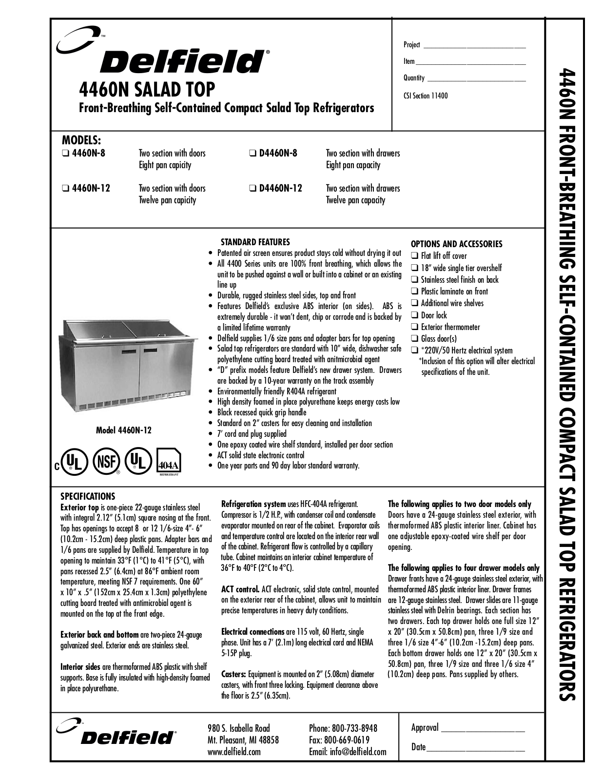 Delfield 4460N-8 User Manual