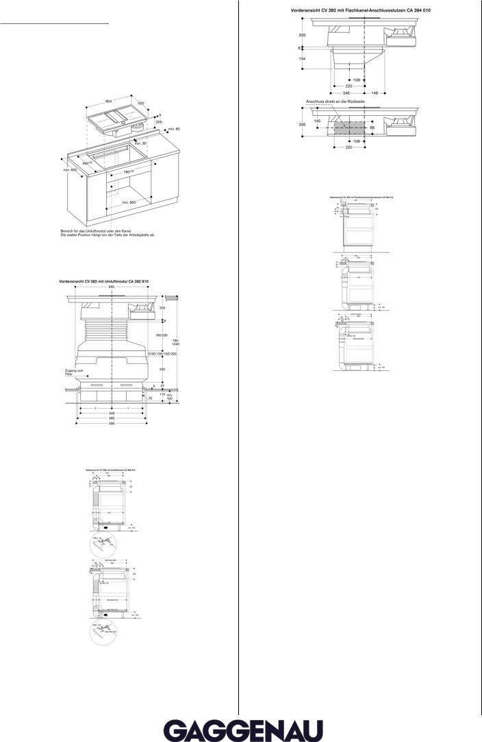 Gaggenau CV 282 110 User Manual