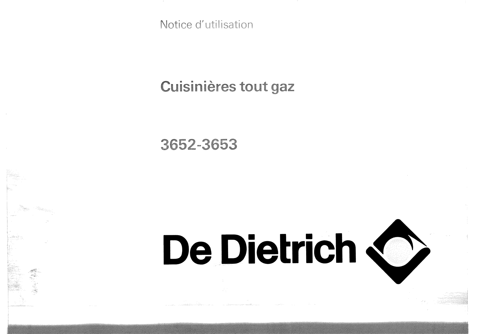 De dietrich 3653, 3652 User Manual