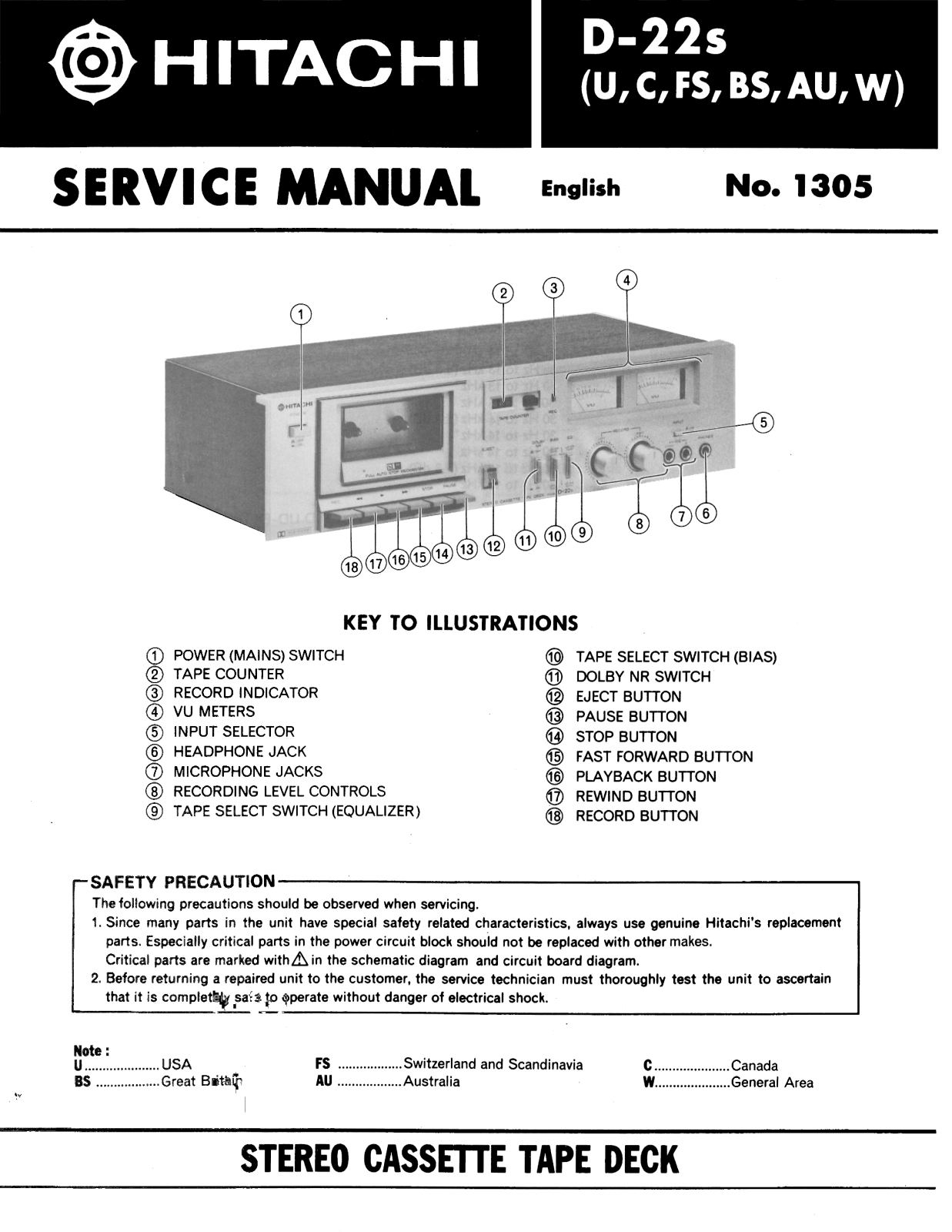 Hitachi D-22-S Service Manual