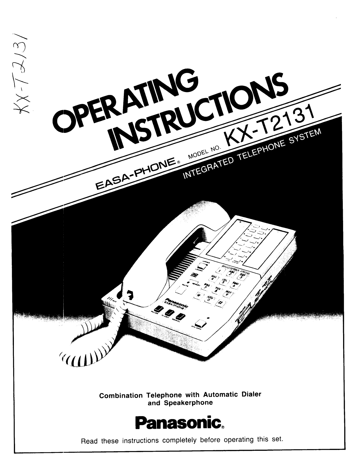 Panasonic kx-t2131 Operation Manual
