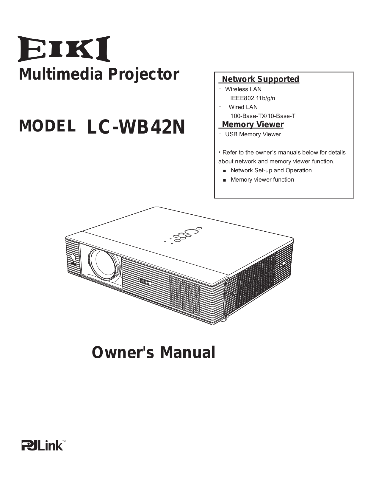 Eiki LC-WB42N User Manual