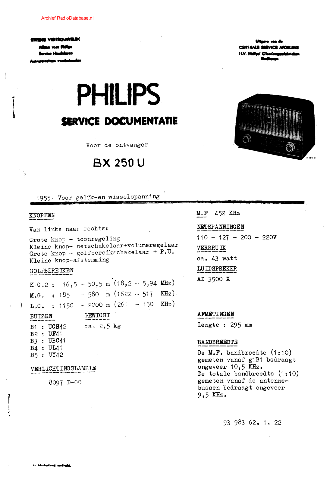 Philips BX250U Schematic