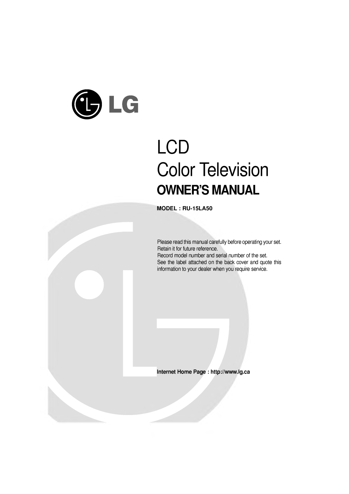 LG RU-15LA50 User Manual