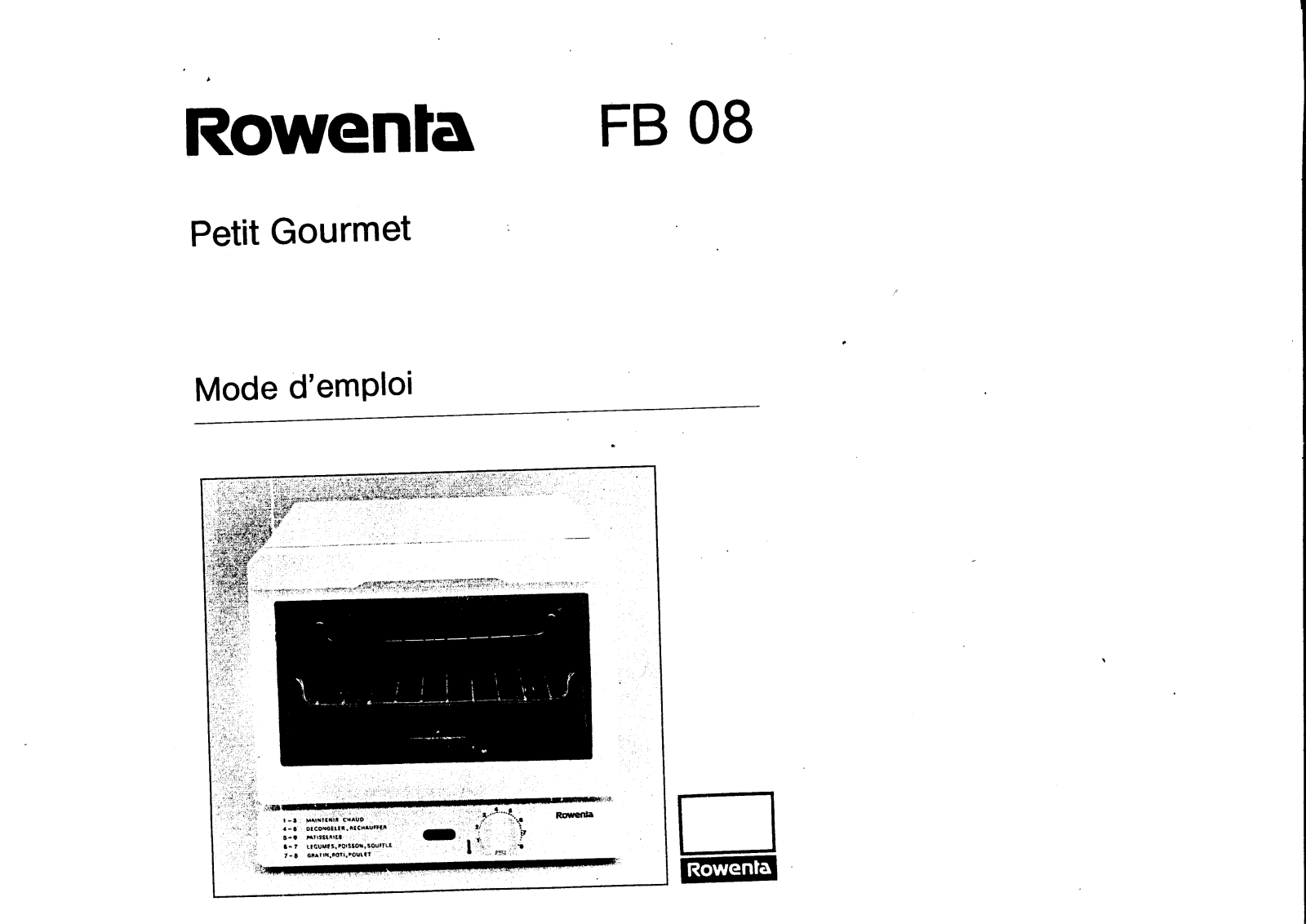 ROWENTA FB 08 User Manual