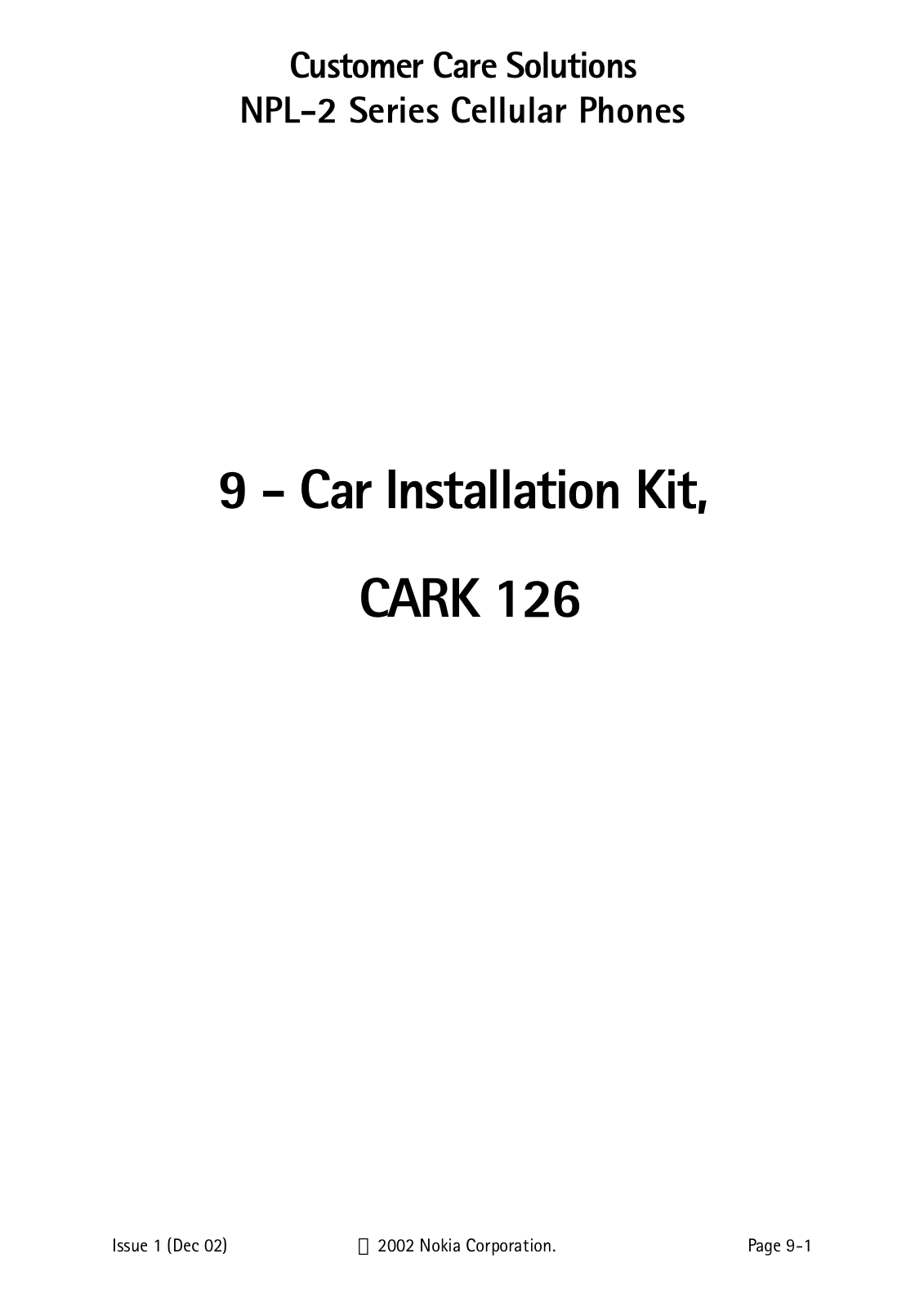 Nokia 6100 Service Manual 09 npl 2 cark