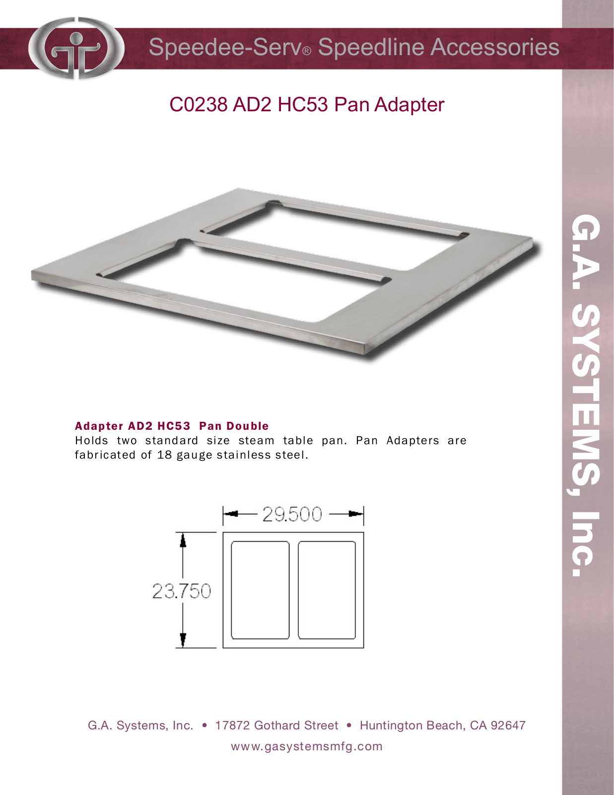 Ga Systems AD2 HC53 User Manual