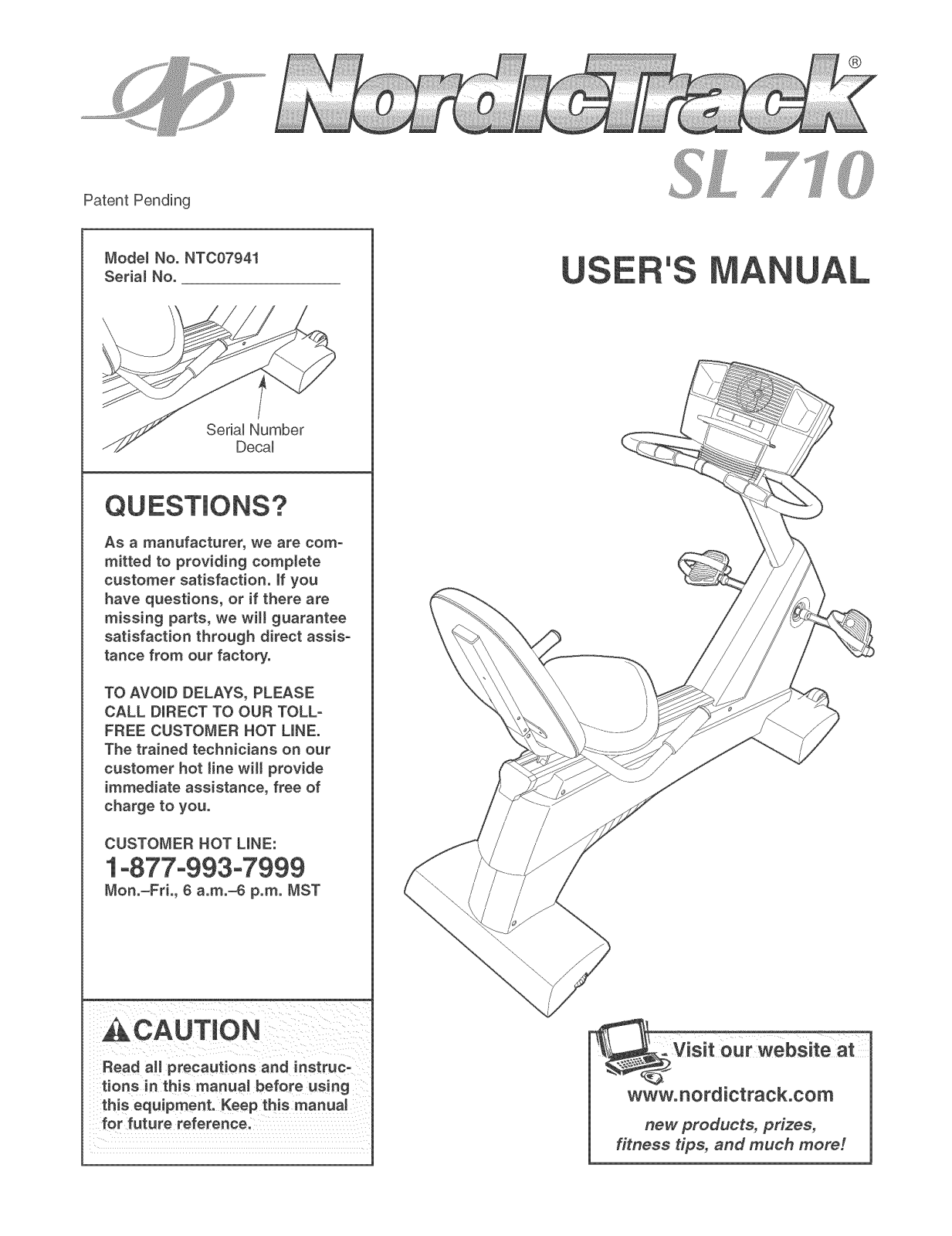 NordicTrack 831283291 Owner’s Manual