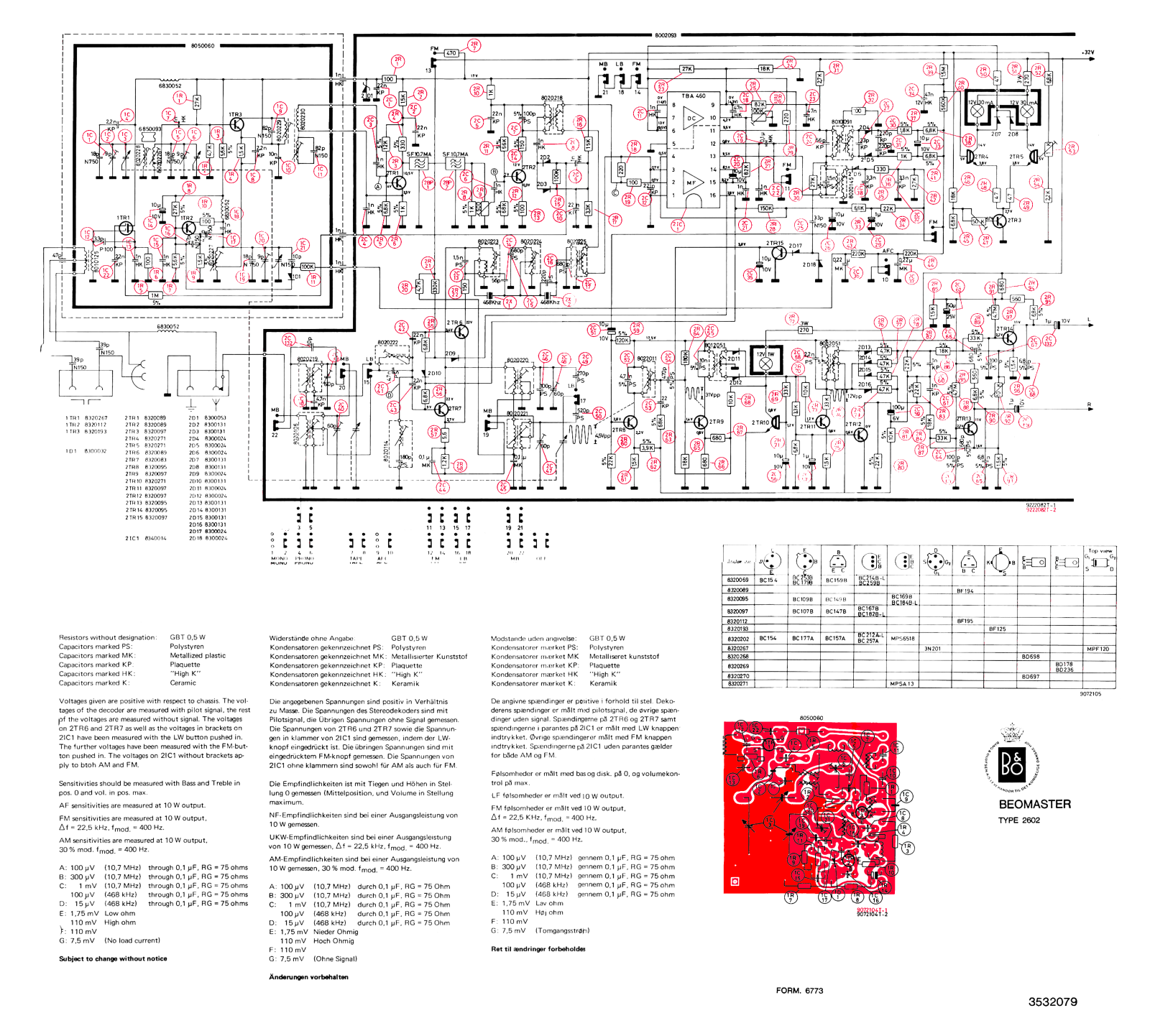 Bang & Olufsen 2602 Schematic