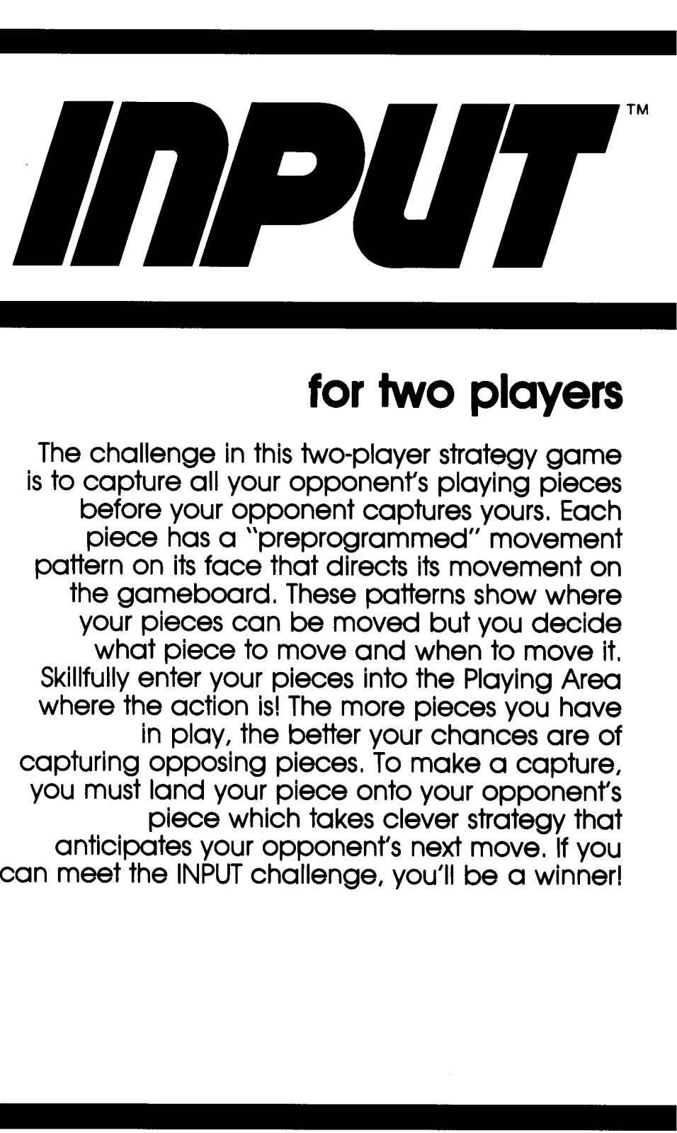 Hasbro INPUT User Manual