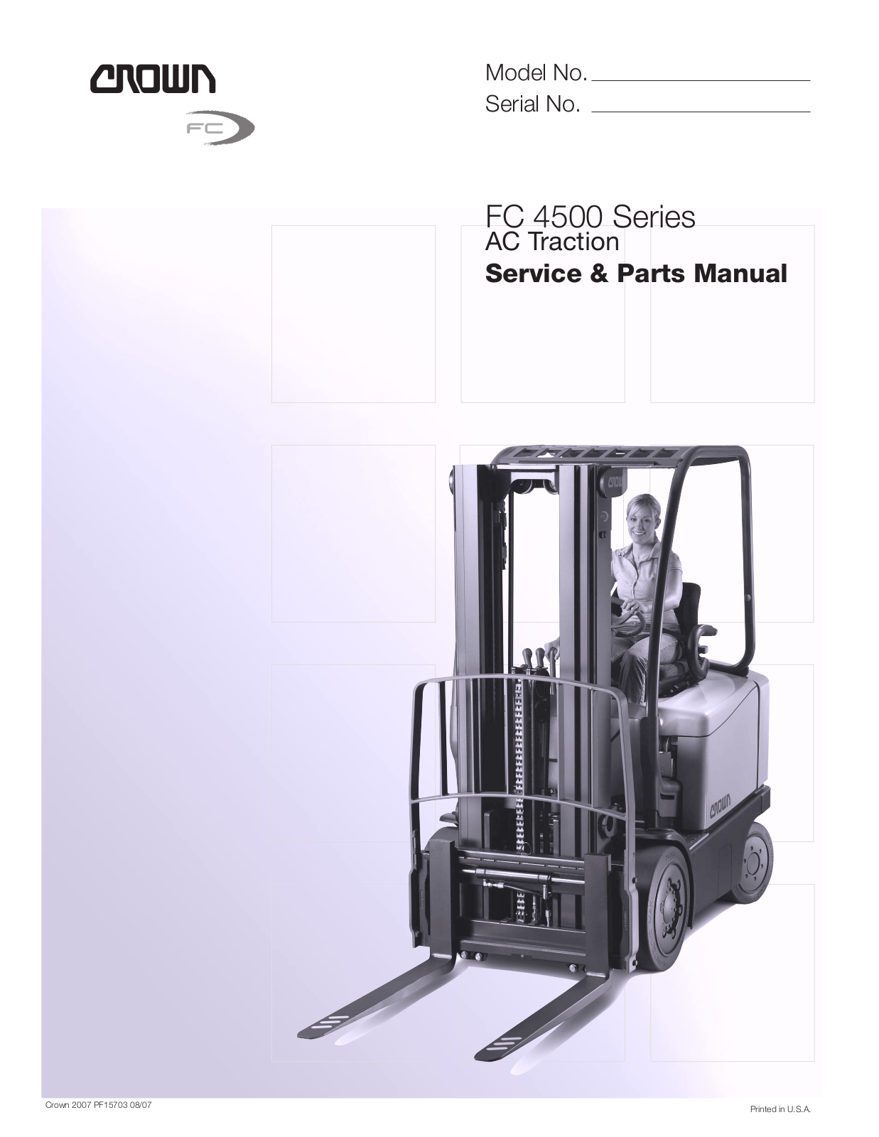 Crown FC 4500 series Service & Parts Manual