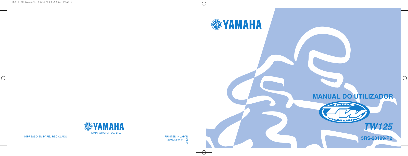 Yamaha TW125 User Manual