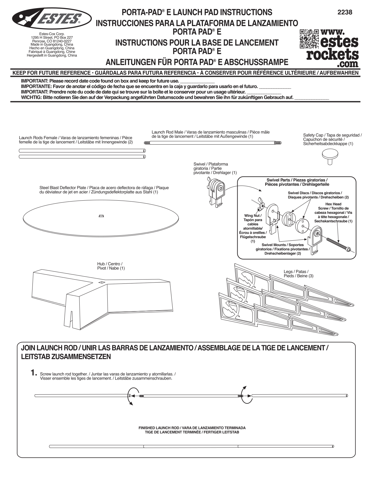 ESTES Porta Pad E User Manual