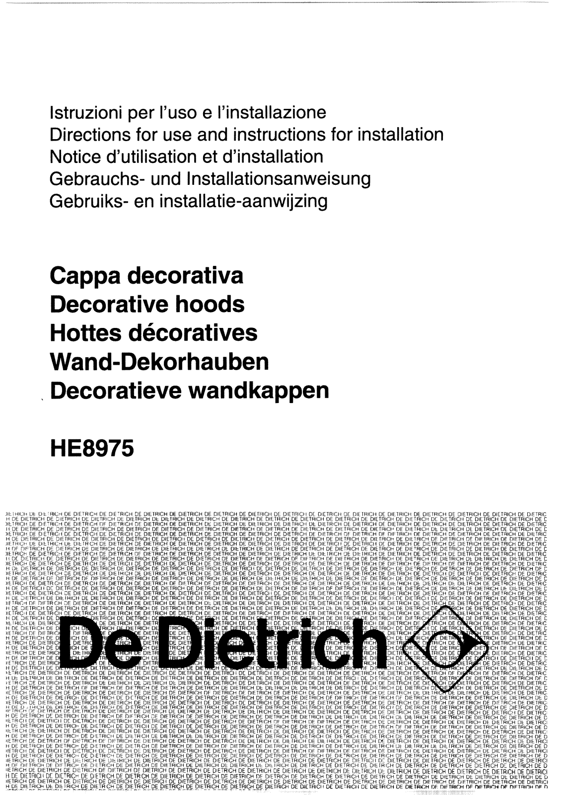 De dietrich HE8975 User Manual