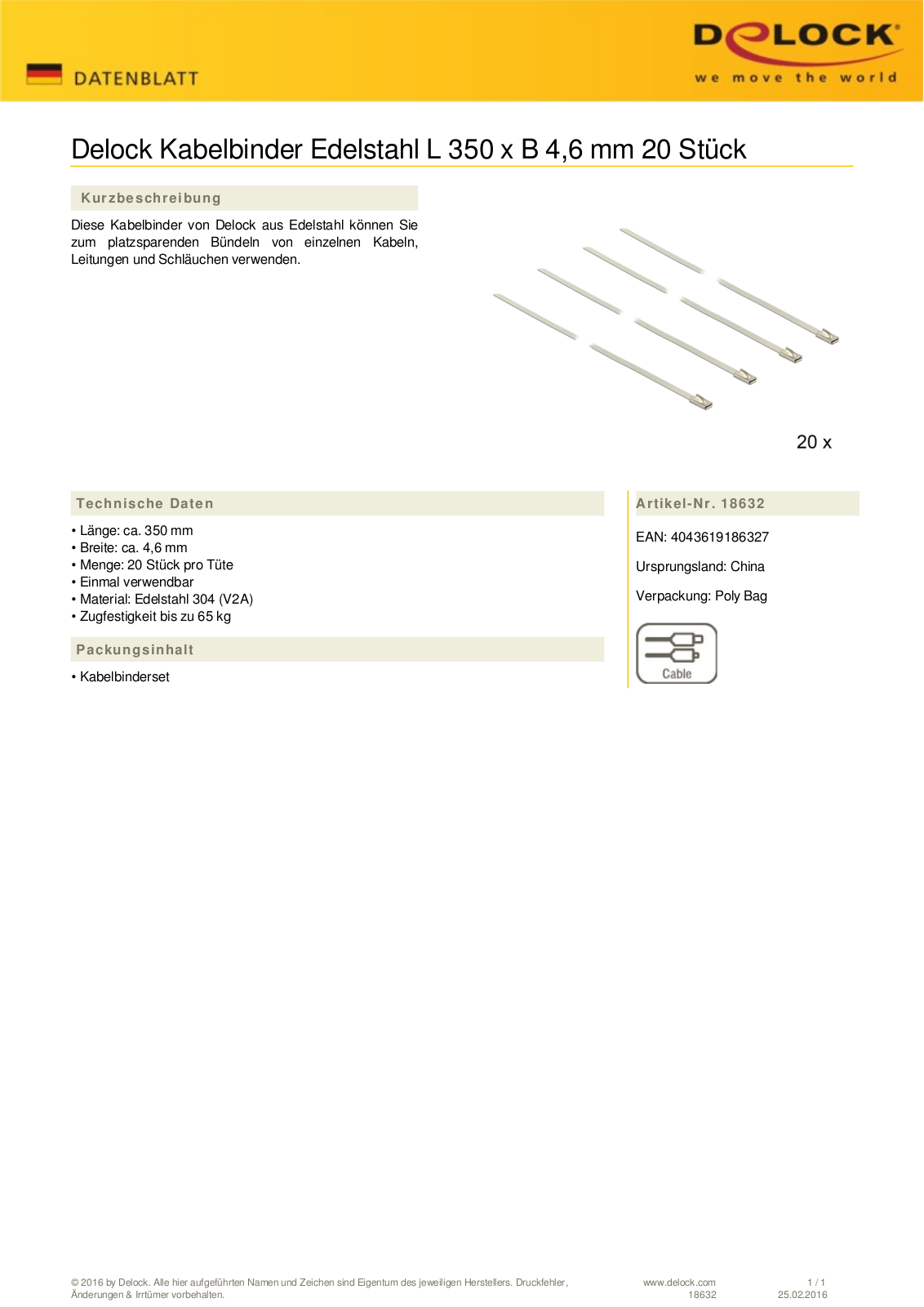 DELOCK 18632 Datasheet - ManualMachine.com