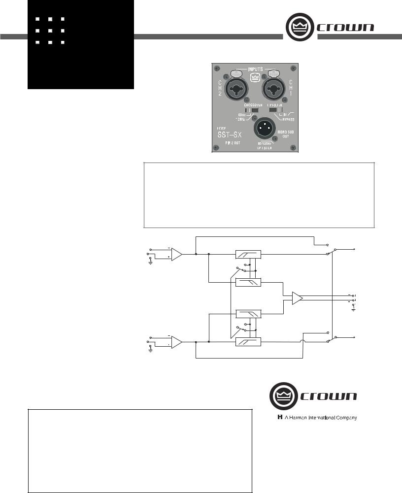 Crown Audio SST-SX User Manual