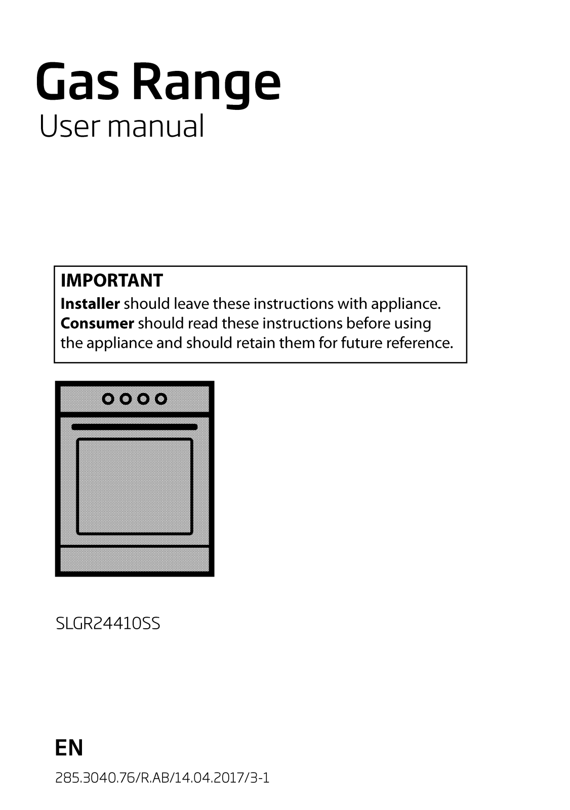 Beko SLGR24410SS User Manual