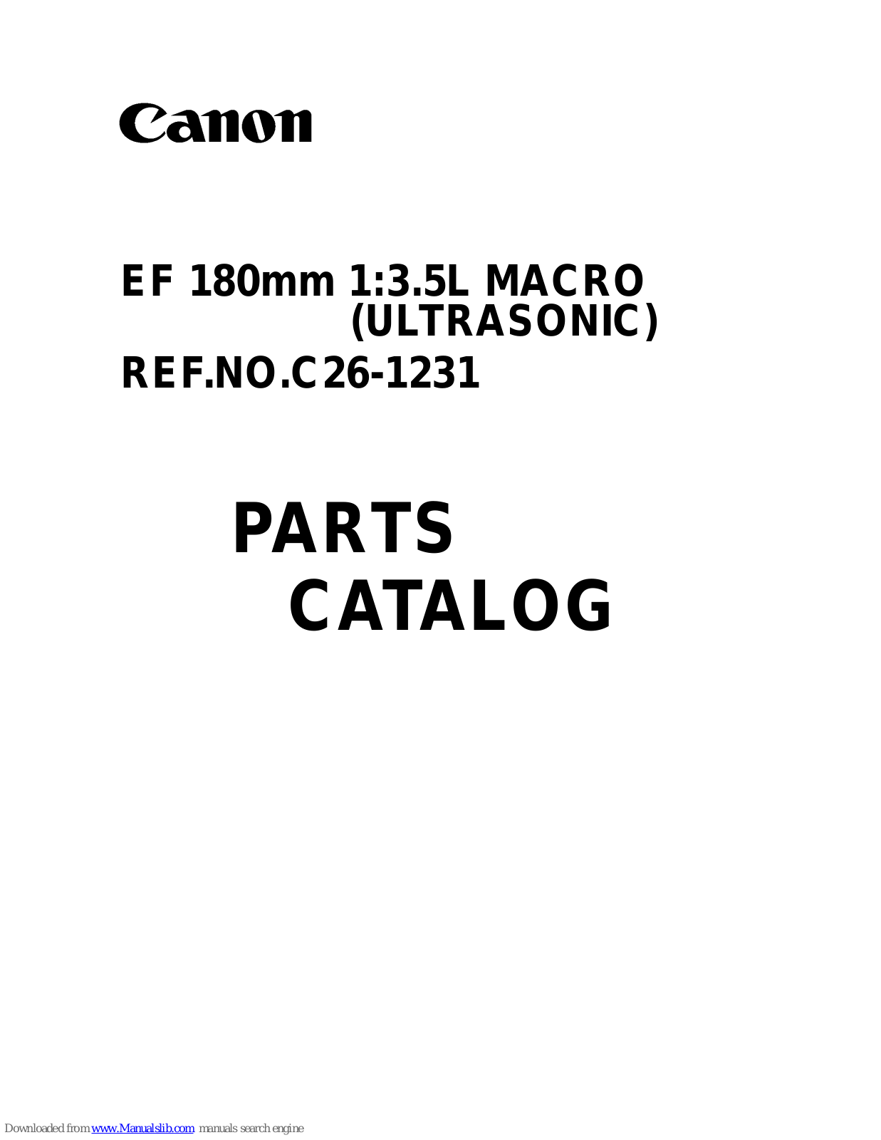 Canon EF 180mm 1:3.5L MACRO Parts Catalog