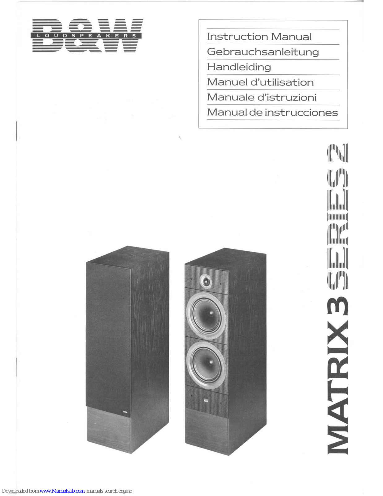 Bowers & Wilkins Matrix 3 Series 2 Instruction Manual