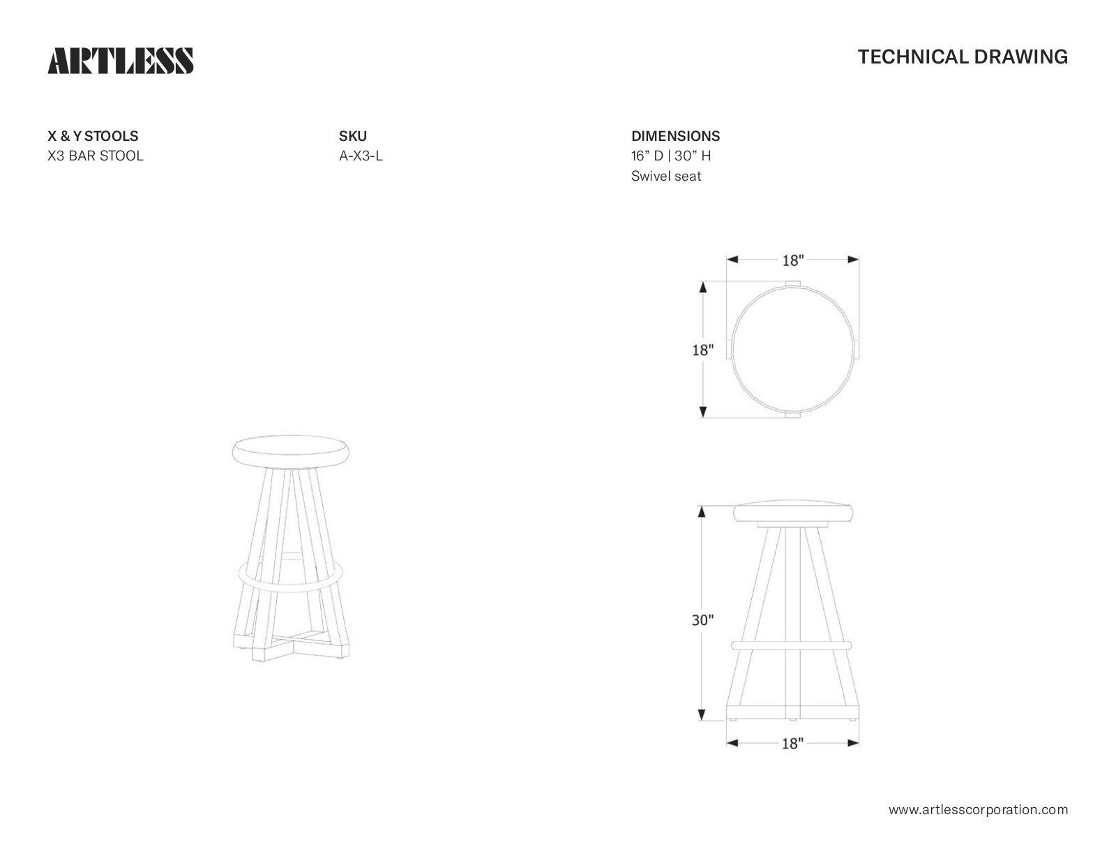 ARTLESS W001291285 Dimensions - ManualMachine.com