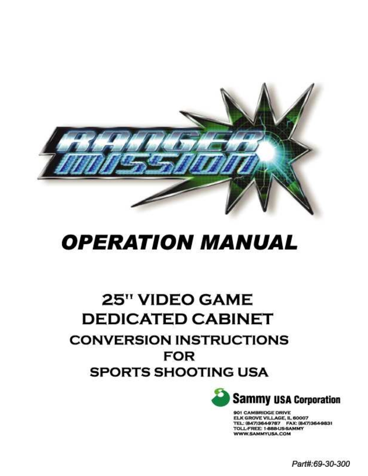 Sega RANGER MISSION, RANGER MISSION User Manual