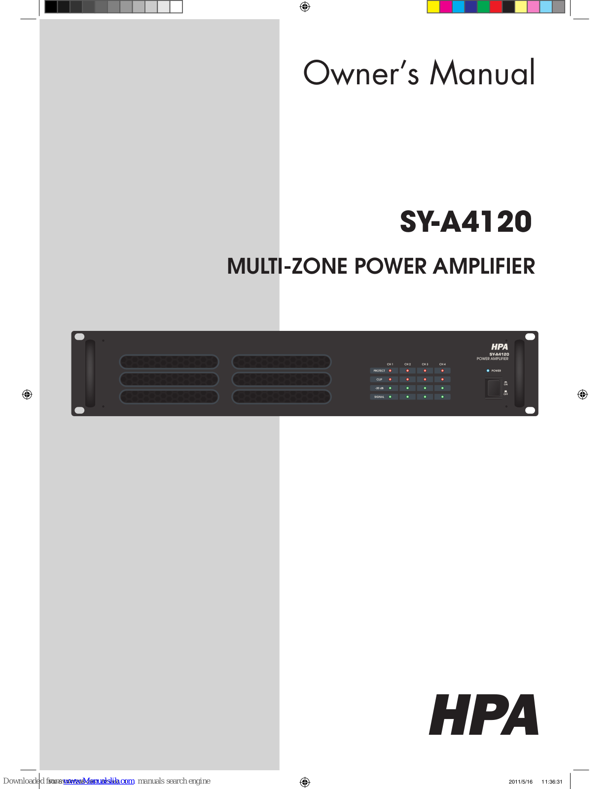 HPA SY-A4120 Owner's Manual