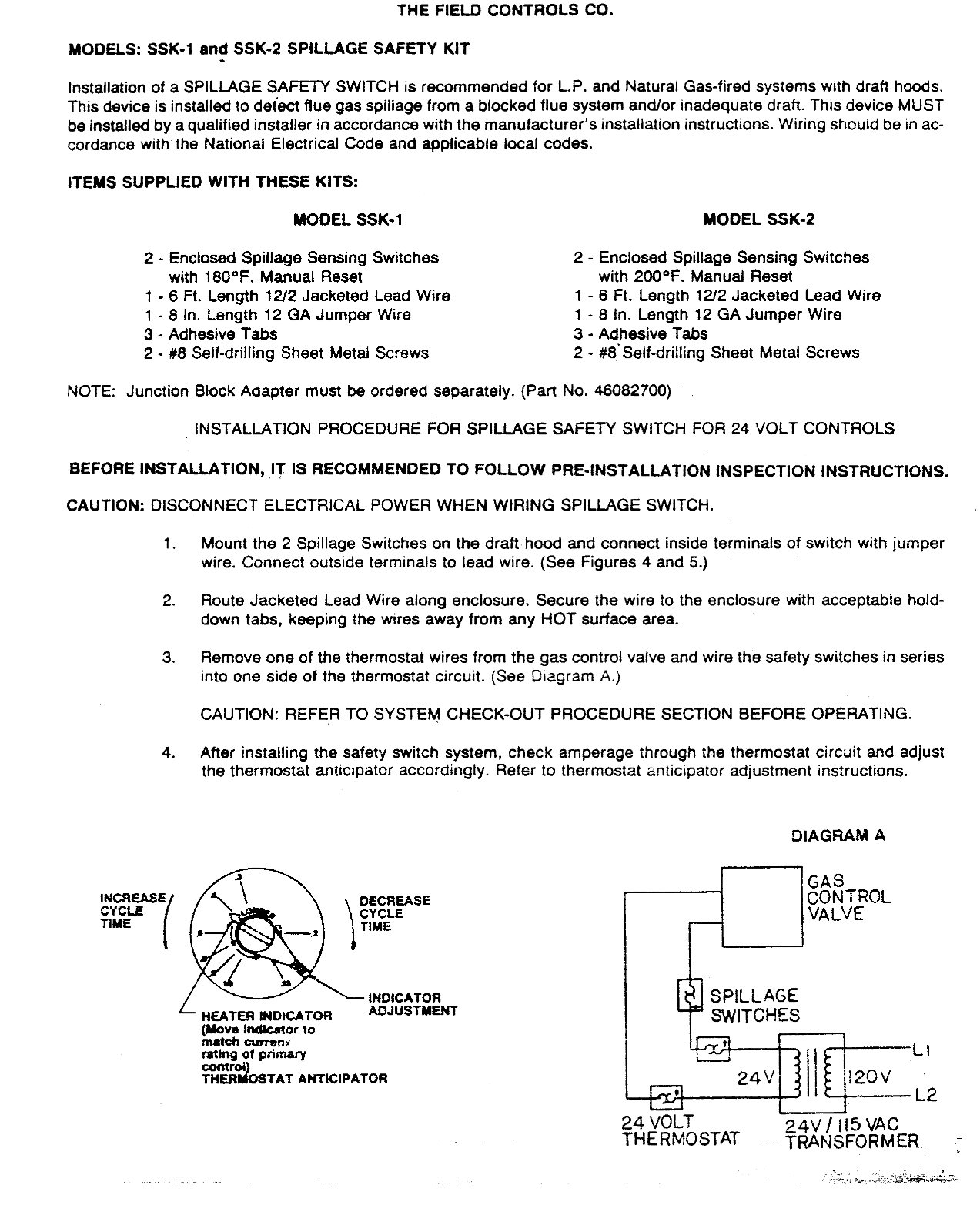 Field controls SSK-1, SSK-2 User Manual