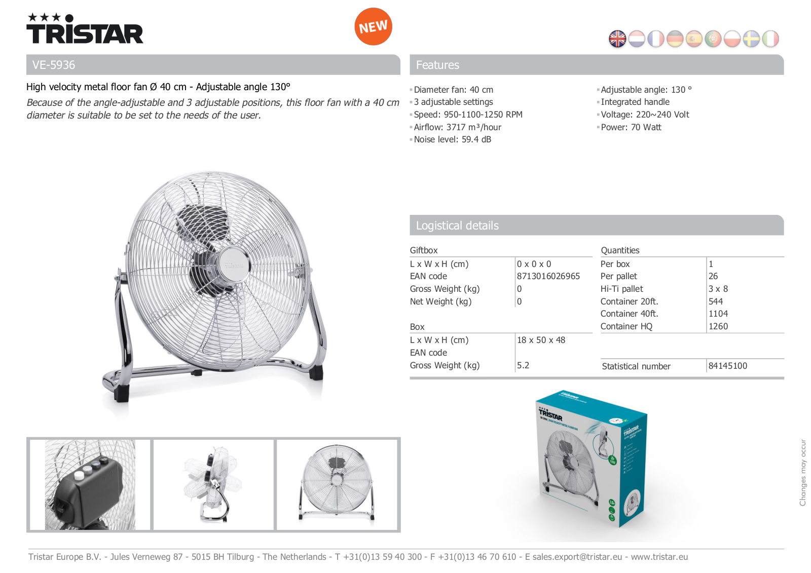 Tristar VE-5936 User Manual