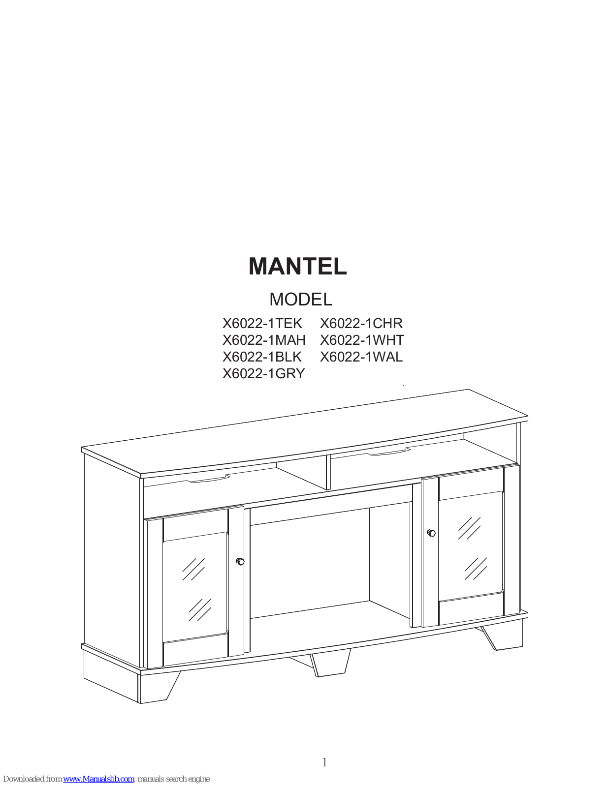 Mantel X6022-1TEK, X6022-1MAH, X6022-1BLK, X6022-1WAL, X6022-1WHT User Manual