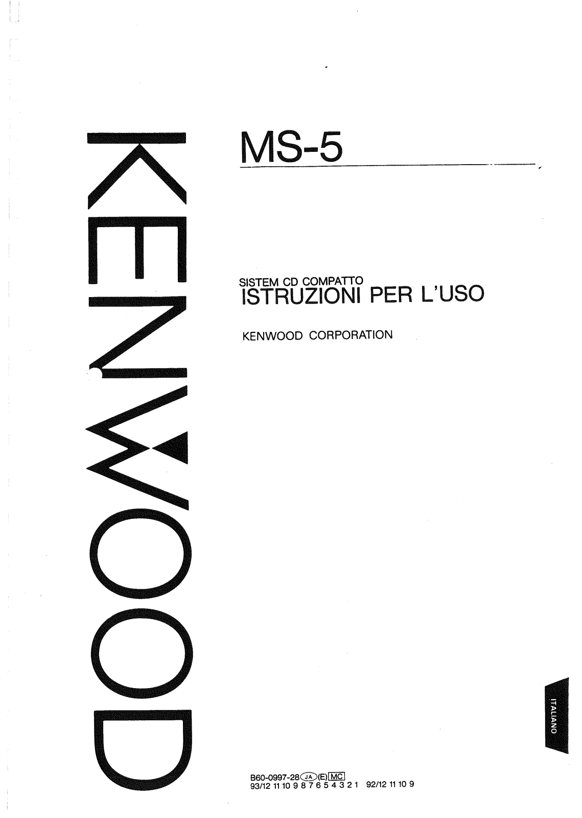 Kenwood MS-5 User Manual