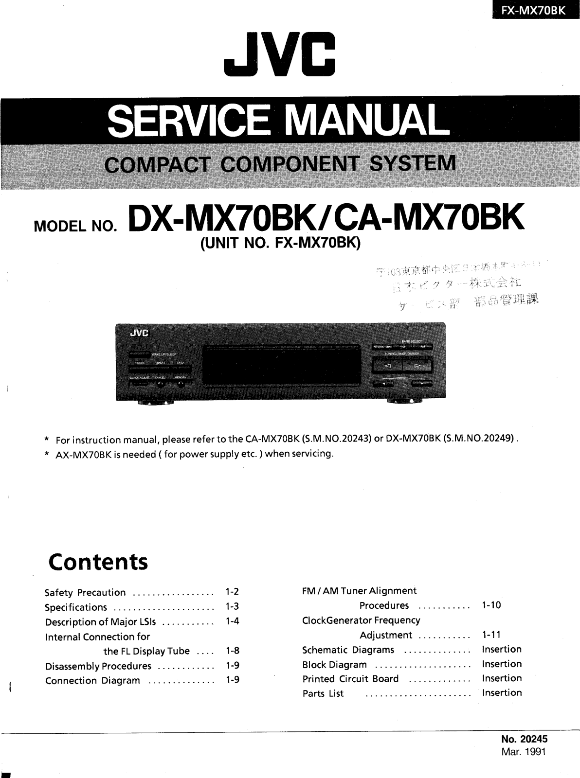 Jvc FX-MX70-BK Service Manual