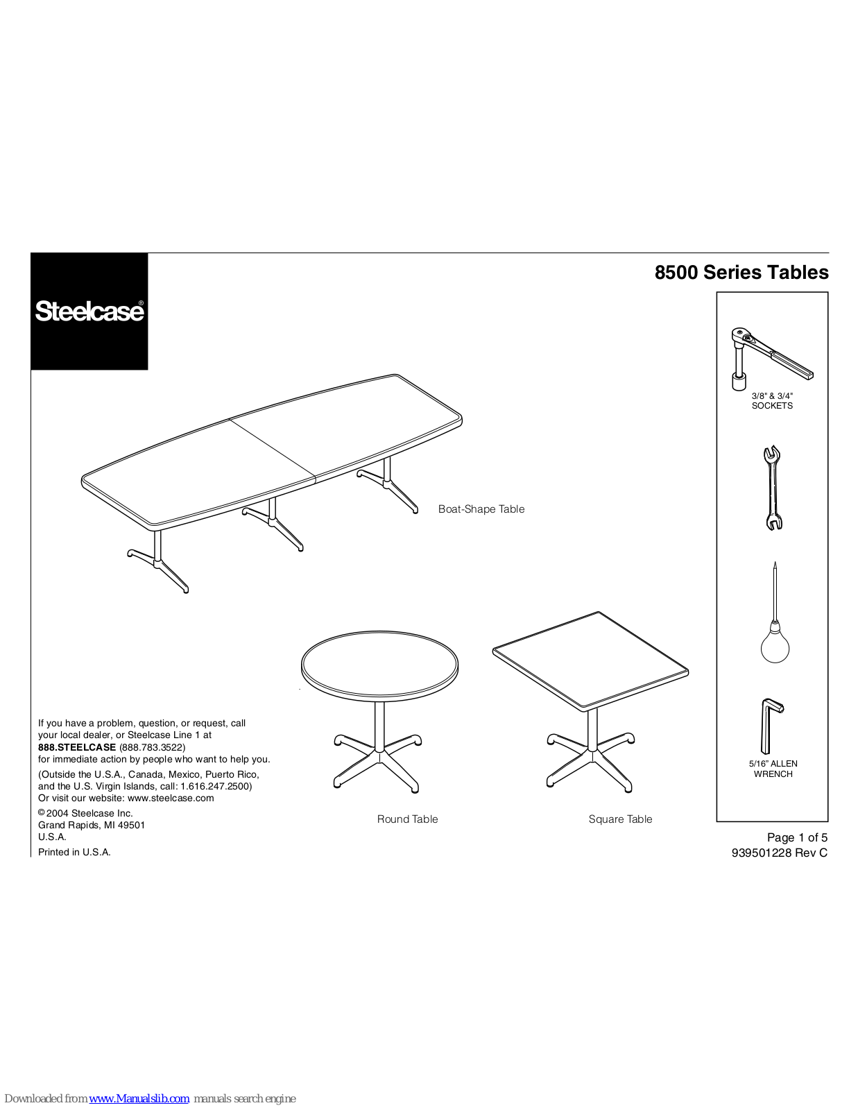 Steelcase 8500 Series User Manual