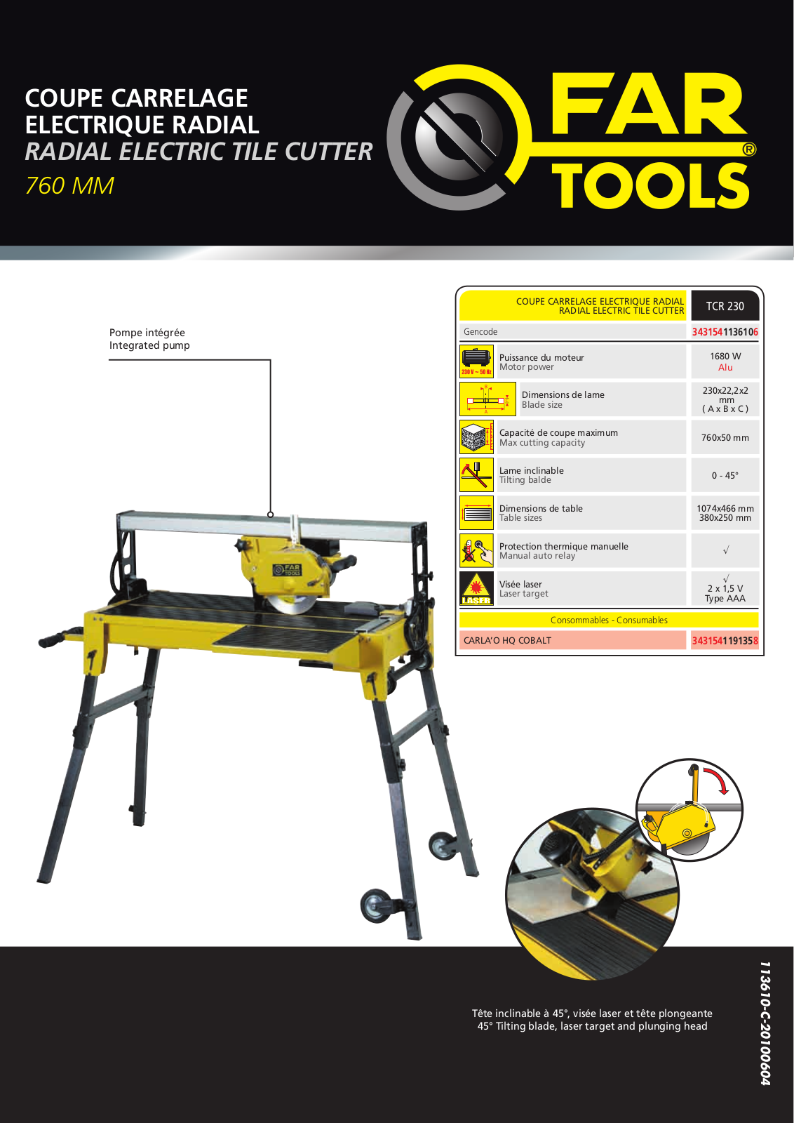 FARTOOLS TCR 230 User Manual