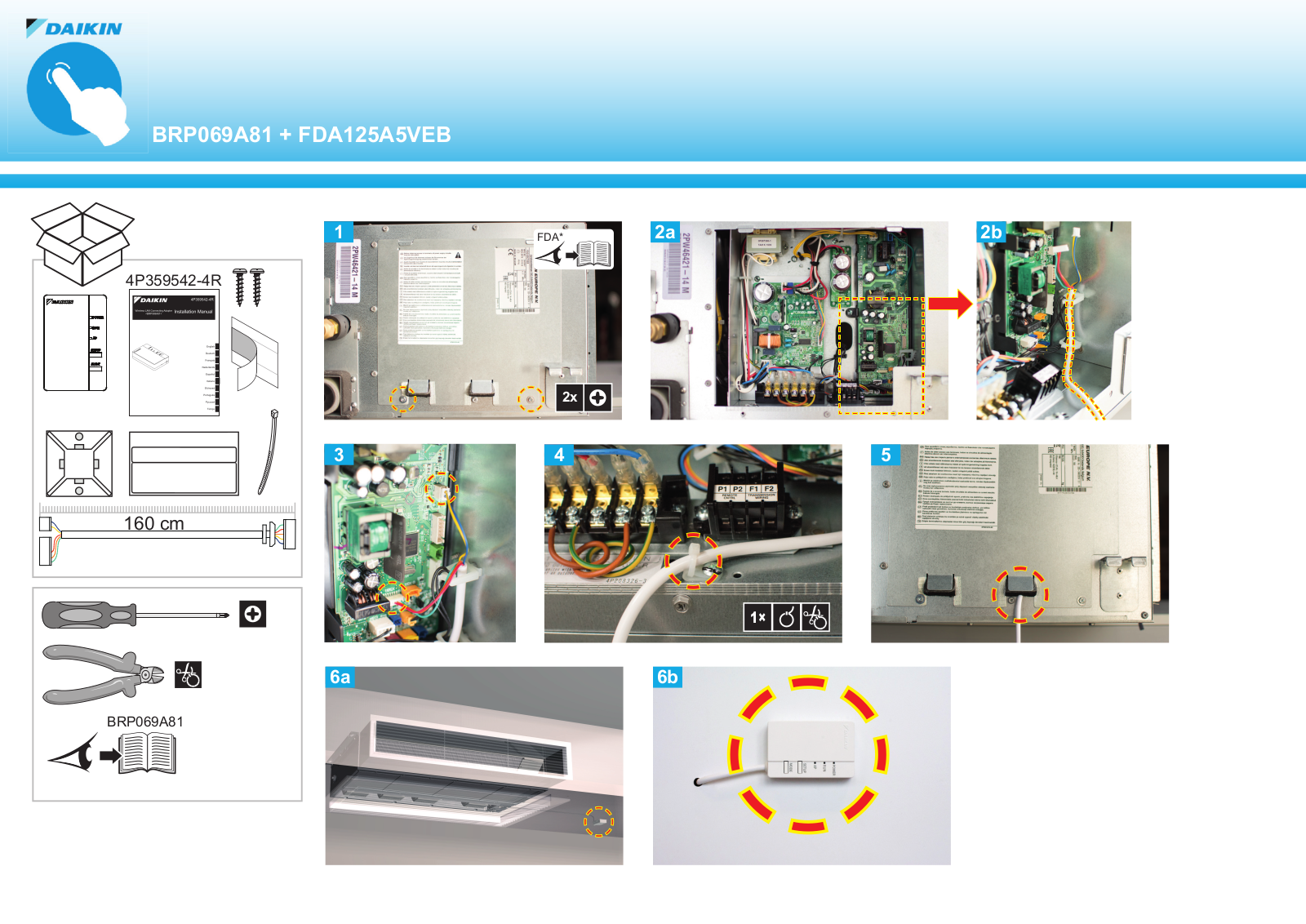 Daikin BRP069A81   FDA125A5VEB Installation manuals