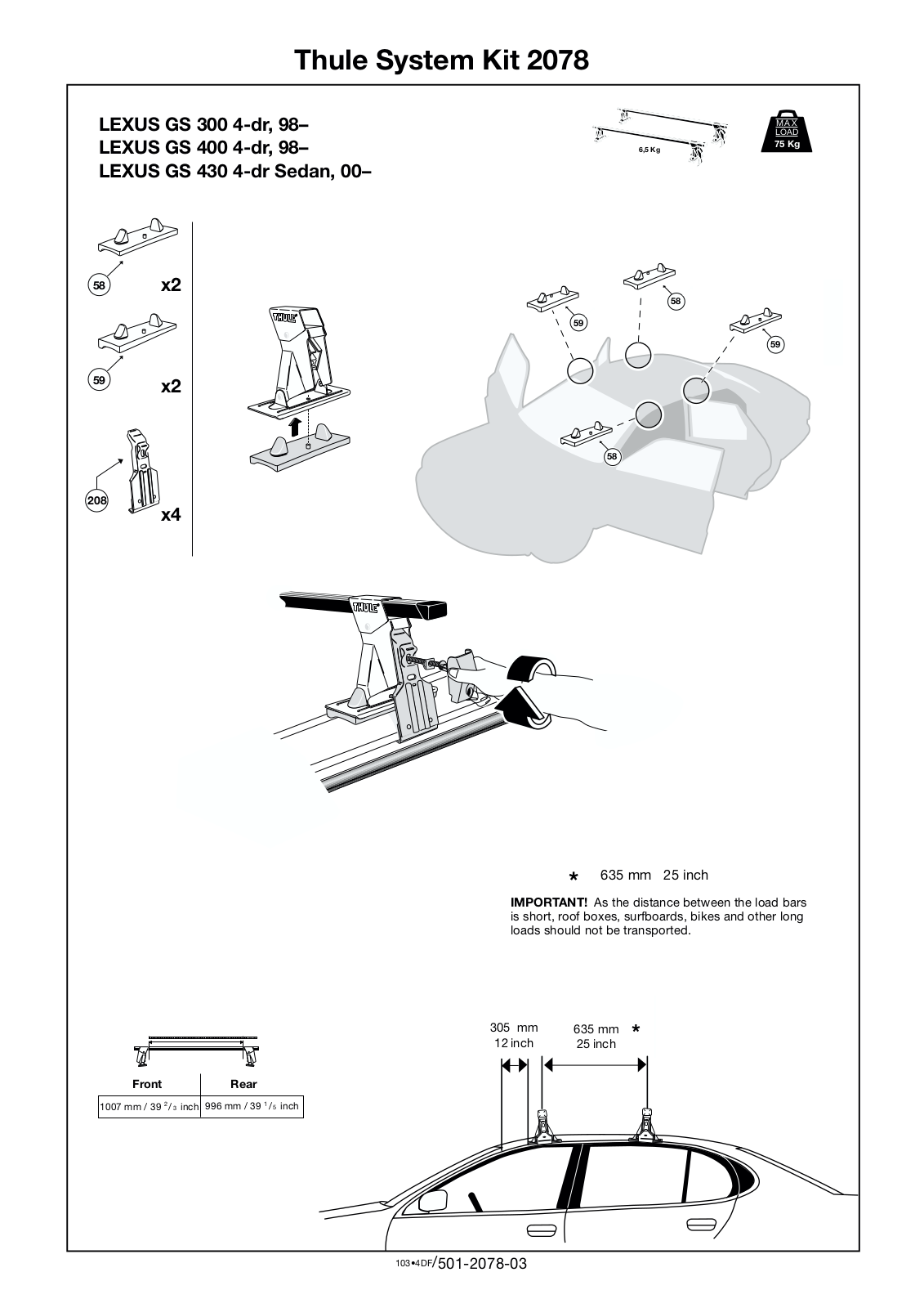 Thule 2078 User Manual