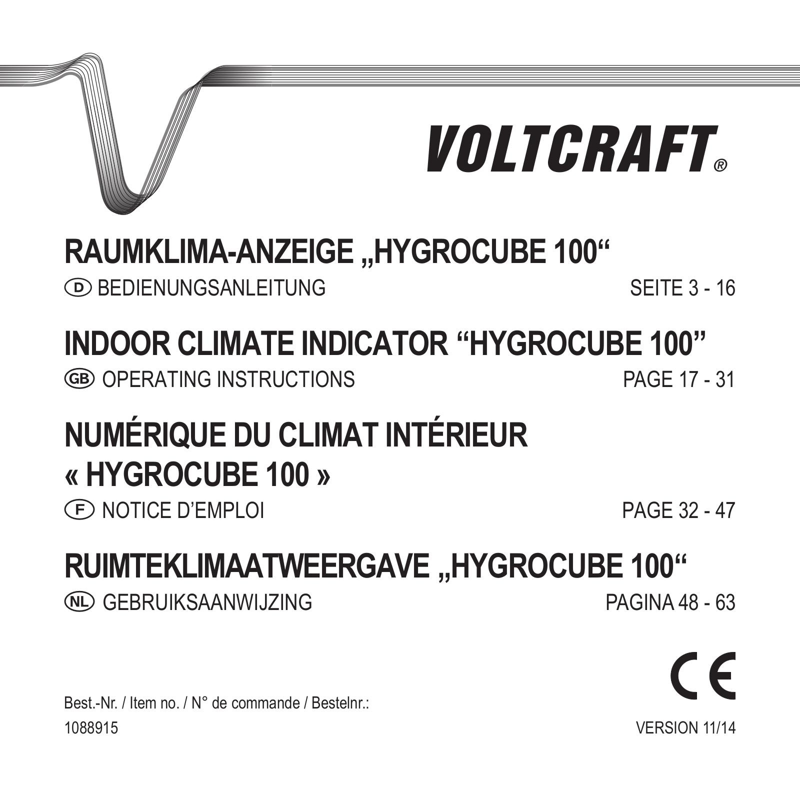 VOLTCRAFT HygroCube 100 User guide