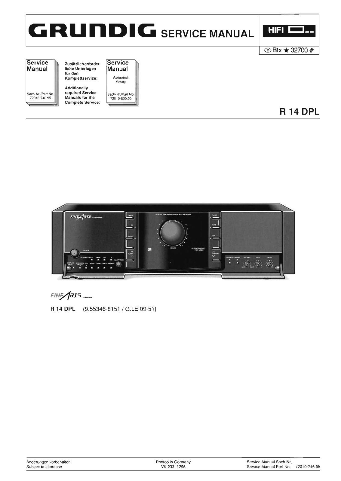 Grundig MV-4-R-14-DPL Service Manual