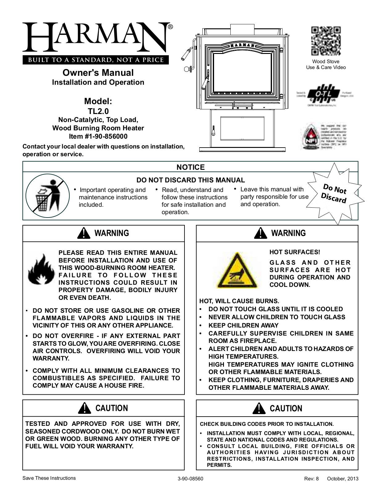 Harman TL 2.0 Owner's Manual